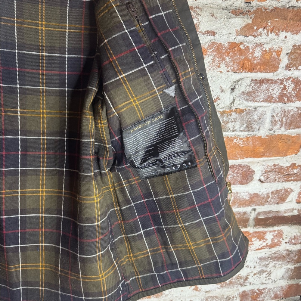 Barbour Boys Beaufort Waxed Cotton Jacket Olive Green Size Large Excellent Condi - Picture 6 of 12